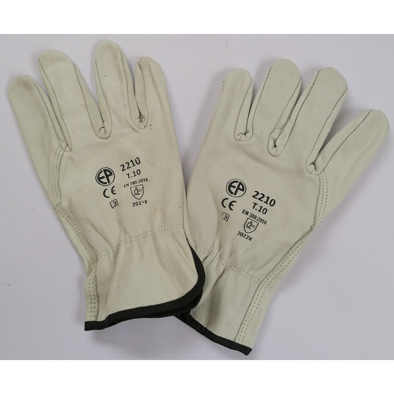 Gants cuir fleur de vachette T.10