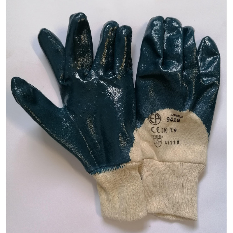 Gants enduit nitrile T.9