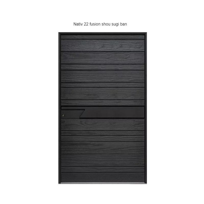 Porte d'entrée Bois Nativ 22 fusion shou sugi ban