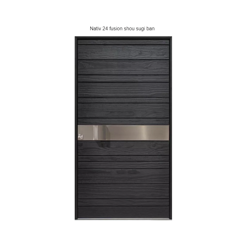 Porte d'entrée Bois Nativ 24 fusion shou sugi ban