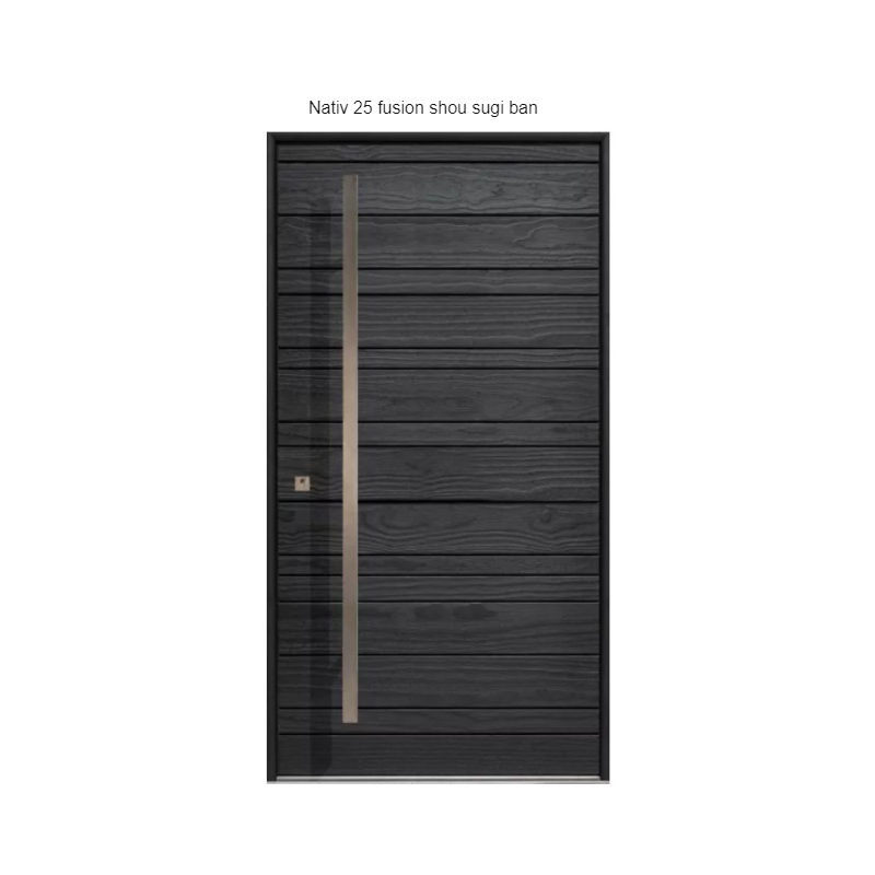 Porte d'entrée Bois Nativ 25 fusion shou sugi ban