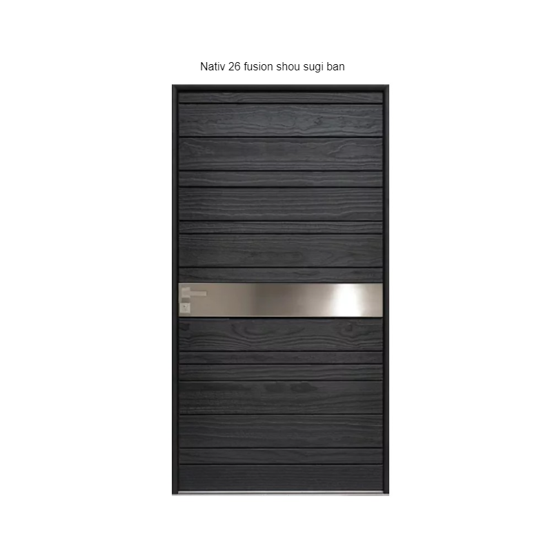 Porte d'entrée Bois Nativ 26 fusion shou sugi ban