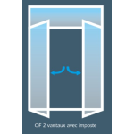 Fenêtre PVC Ouverture à la Française 2 vantaux avec imposte