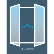 Porte-fenêtre PVC Ouverture à la Française 2 vantaux