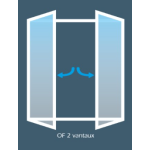 Porte-fenêtre PVC Ouverture à la Française 2 vantaux