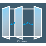 Porte-fenêtre PVC Ouverture à la Française 3 vantaux
