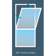 Fenêtre PVC Oscillo-battant 1 vantail sur allège