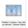 Fenêtre Alu 2 vantaux et fixe vitré Fenêtre Alu 2 vantaux et fixe vitré