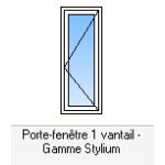 Porte-fenêtre Alu Ouverture à la Française 1 vantail