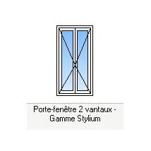 Porte-fenêtre Alu Ouverture à la Française 2 vantaux