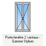 Porte-fenêtre Alu Ouverture à la Française 2 vantaux