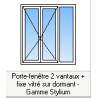Porte-fenêtre Alu Ouverture à la Française 2 vantaux et 1 fixe vitré Porte-fenêtre Alu Ouverture à la Française 2 vantaux et 1 fixe vitré