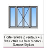 Porte-fenêtre Alu Ouverture à la Française 2 vantaux et 2 fixes vitrés Porte-fenêtre Alu Ouverture à la Française 2 vantaux et 2 fixes vitrés