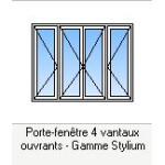 Porte-fenêtre Alu Ouverture à la Française 4 vantaux
