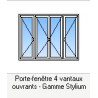 Porte-fenêtre Alu Ouverture à la Française 4 vantaux Porte-fenêtre Alu Ouverture à la Française 4 vantaux